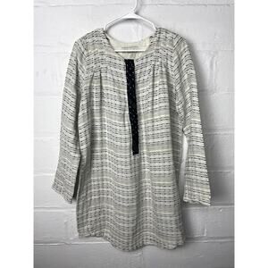 Ace & Jig Button-Front Long Sleeve Dress Size M Metallic Missing Belt